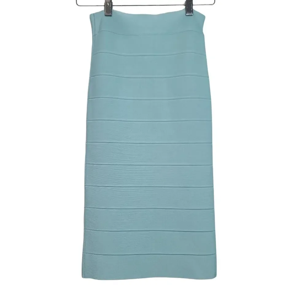 BCBGMAXAZRIA Leger Power Pencil Skirt XS NWT Blue Breeze Bandage